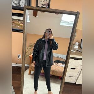 Zara Black Faux Leather Shacket